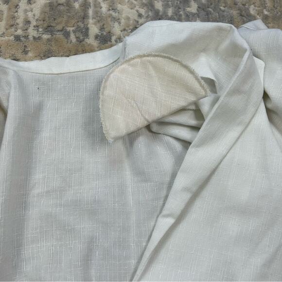 Vintage 80’s White Summer Open Blazer Linen Blend Large - Picture 9 of 9